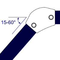 einstellbarer Rohrbogen 15°-60°, RPM-Rohrschellen