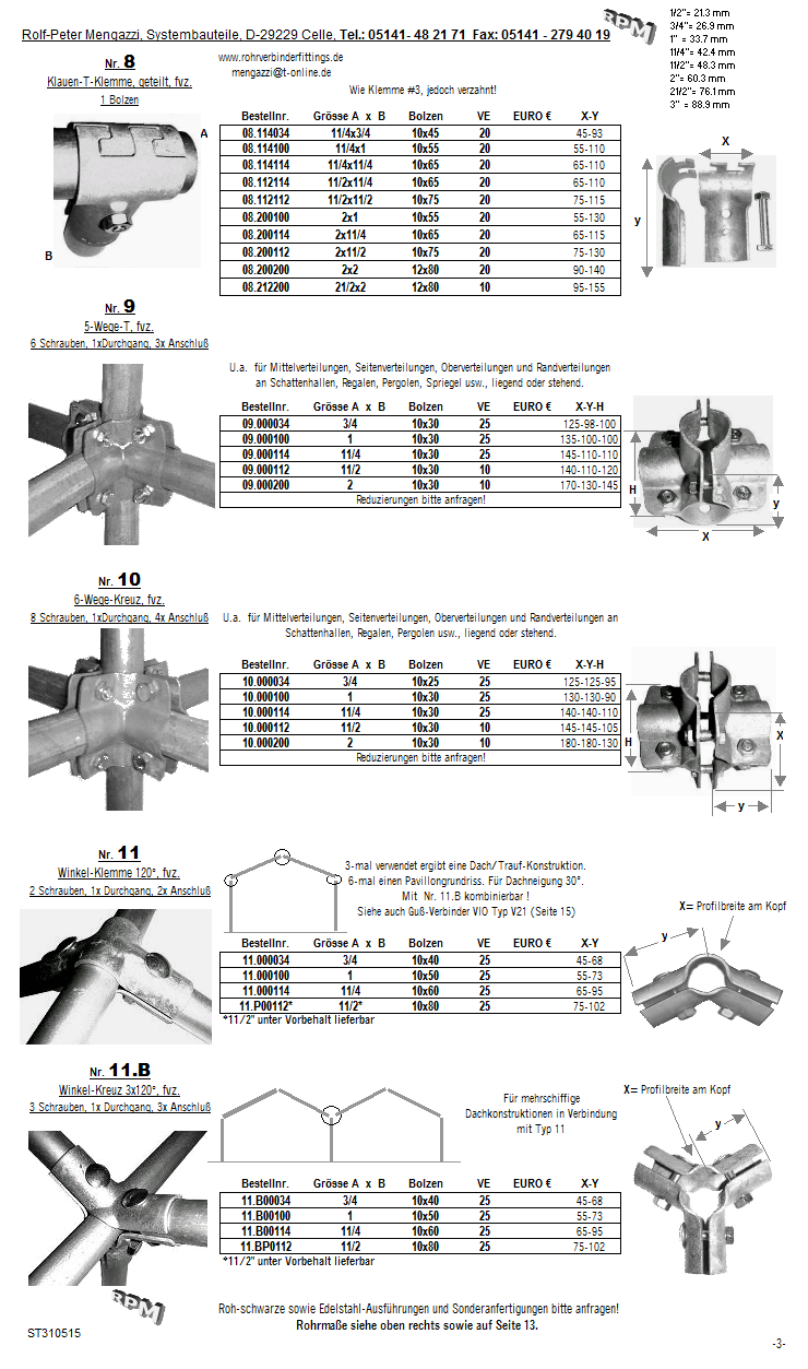 Rohrverbinder Rohrschellen Eckverbinder Dachschellen T-Klemme T-Verbinder T-Kupplung Gerüstschellen Dachschellen Gerüstkupplungen Geländerschellen in 1/2Zoll 3/4Zoll 1Zoll 11/4Zoll 11/2Zoll