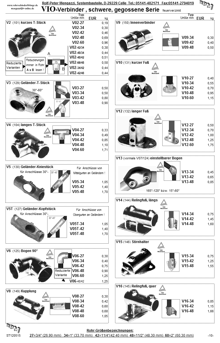  S. 10 RPM Interclamp Rohrverbinder Rohrschellen Tempergussverbinder Interclamps Temperguss Temperguß verzinkt Rohrverbinder aus Guß Rohrschellen aus Guss Kreuzschellen Eckschellen Winkelschellen Eckverbinder Winkelverbinder Geländerverbinder Geländerfittings Geländer-T-Stücke T-Schellen T-Verbinder T-Kupplungen T-Stück Rohrfittinge gegossen Gußverbinder Gußschellen Gußfittings Rohrfittings Rohrformstücke Rohrhalter Geländerklemmen Rohrfuß Rohrflansch Rohradapter Halbschellen