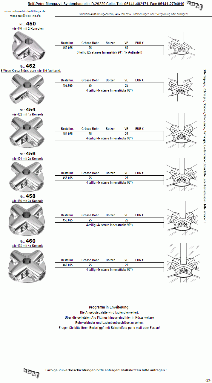 Aluminium Rohrverbinder Rohrschellen Seite23 Alu-Schellen Alu-Verbinder Aluminium